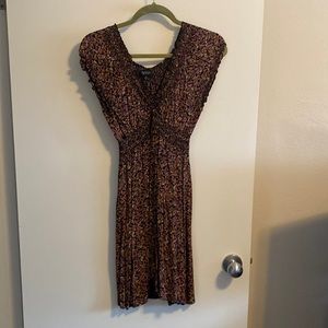 Floral pattern cap sleeve mini dress